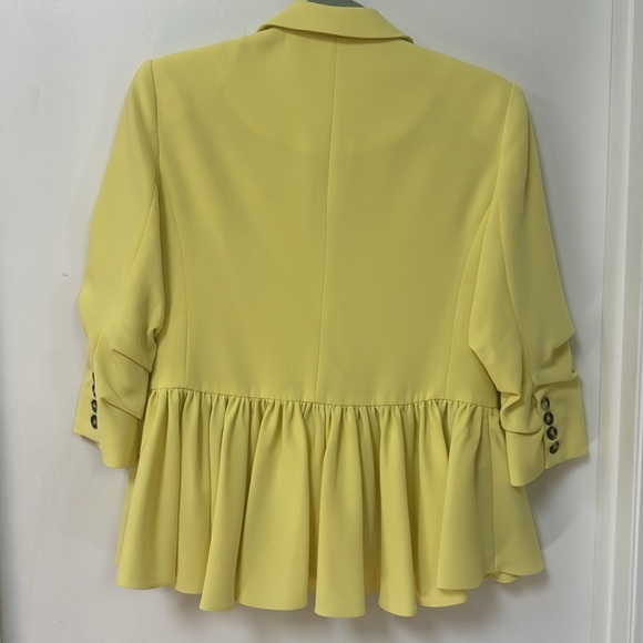 Cinq à Sept Kourtney Yuzu Yellow Peplum Blazer - Picture 6 of 8